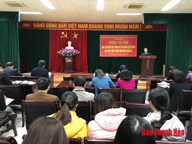 Học tập, quán triệt Nghị quyết Hội nghị lần thứ 8 Ban Chấp hành Trung ương Đảng khóa XII