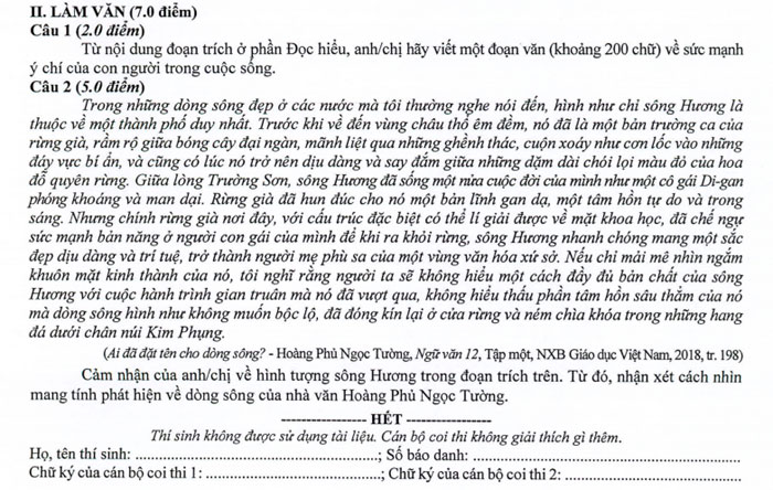 Đáp án chính thức các môn thi THPT Quốc gia 2019