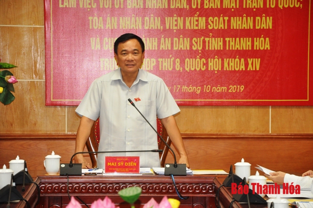 Đoàn ĐBQH tỉnh làm việc với UBND, Ủy ban MTTQ và các cơ quan khối tư pháp