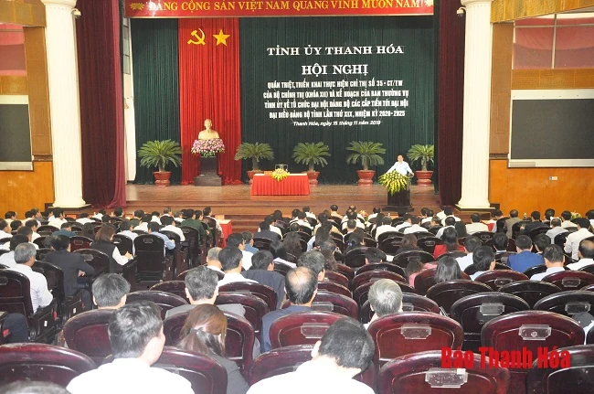 Triển khai thực hiện Chỉ thị số 35-CT/TW của Bộ Chính trị và Kế hoạch của Ban Thường vụ Tỉnh ủy về tổ chức Đại hội Đảng bộ các cấp tiến tới Đại hội đại biểu Đảng bộ tỉnh lần thứ XIX