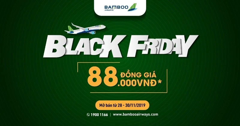 Bamboo Airways Black Friday - Chương trình ưu đãi vé máy bay đồng giá dịp cuối năm