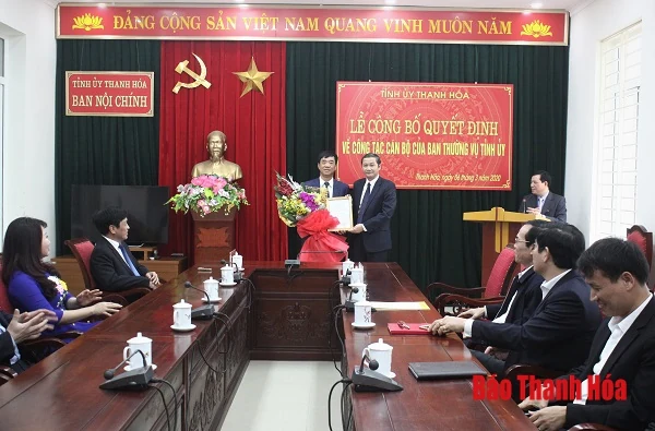 Công bố Quyết định điều động, bổ nhiệm Phó Trưởng Ban Nội chính Tỉnh ủy