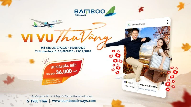 Vi vu thu vàng cùng Bamboo Airways với vé đồng giá 36.000 đồng