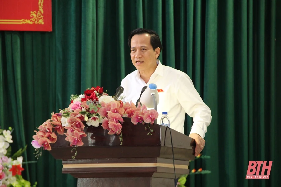 Bộ trưởng Bộ Lao động - Thương binh và Xã hội Đào Ngọc Dung tiếp xúc cử tri các huyện Quan Hóa và Ngọc Lặc