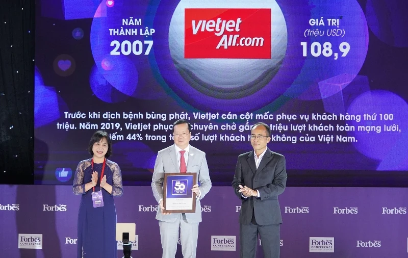 Vietjet vào top 50 thương hiệu dẫn đầu 2020 do Forbes bình chọn