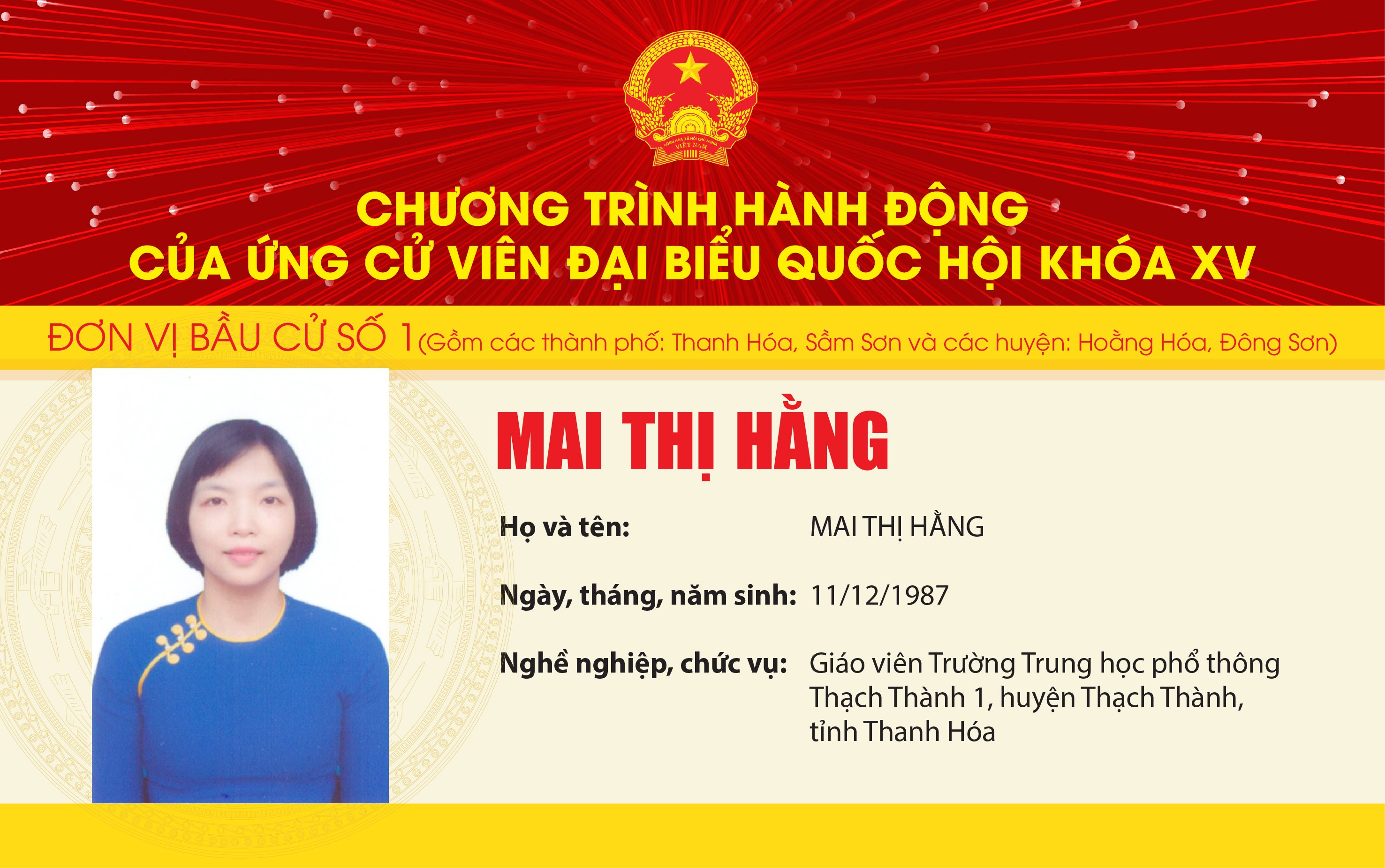 Chương trình hành động của các ứng cử viên Đại biểu Quốc hội khóa XV tại 5 đơn vị bầu cử của tỉnh Thanh Hóa