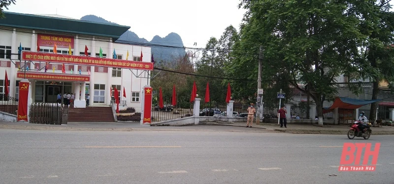 Công an huyện Ngọc Lặc đảm bảo an ninh, an toàn cho công tác bầu cử