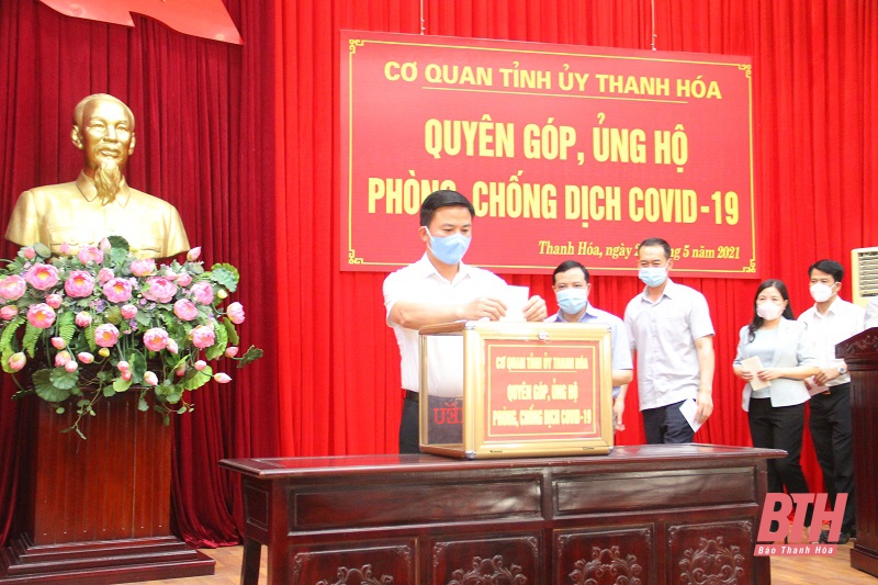 Cơ quan Tỉnh ủy Thanh Hóa phát động quyên góp ủng hộ phòng, chống dịch COVID-19