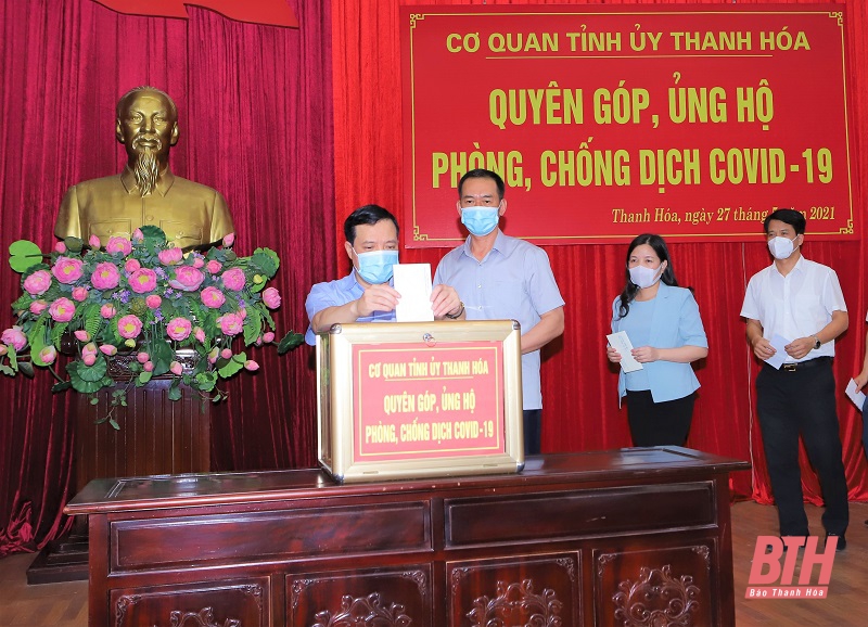 Cơ quan Tỉnh ủy Thanh Hóa phát động quyên góp ủng hộ phòng, chống dịch COVID-19