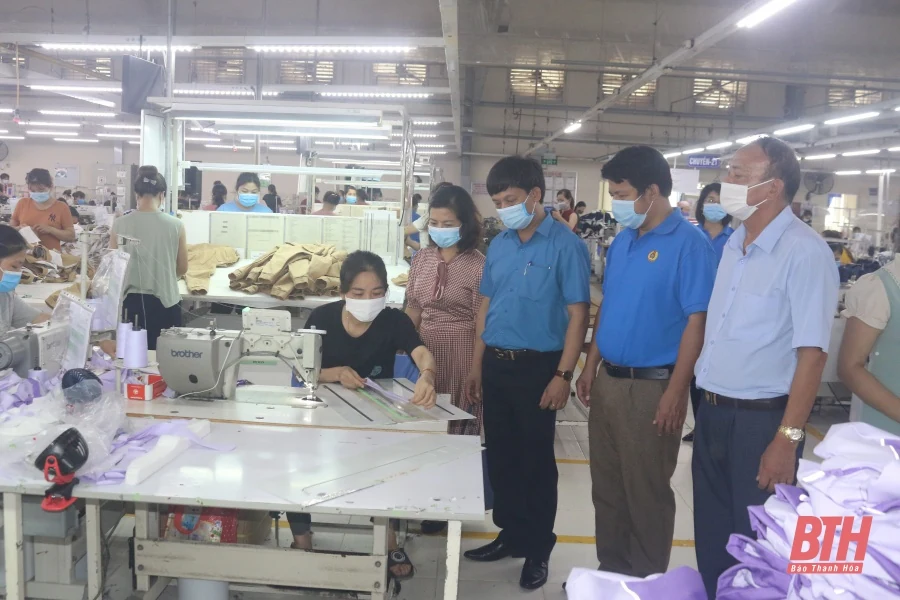 LĐLĐ tỉnh kiểm tra công tác phòng, chống dịch COVID-19 tại doanh nghiệp