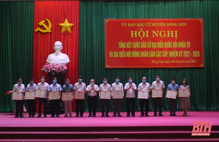 Huyện Đông Sơn tổng kết Cuộc bầu cử ĐBQH khóa XV và đại biểu HĐND các cấp, nhiệm kỳ 2021-2026