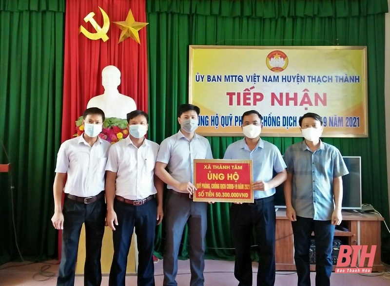 Thạch Thành tiếp nhận hơn 1,5 tỷ đồng ủng hộ Quỹ phòng, chống dịch COVID-19