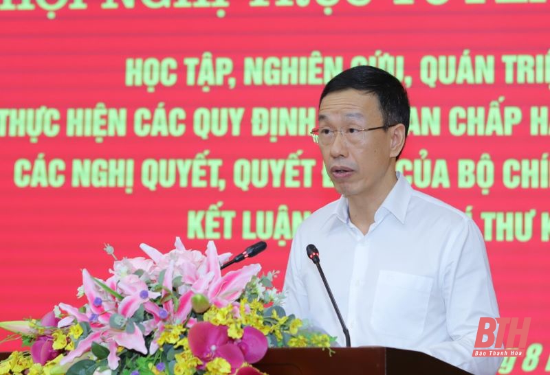 Hội nghị trực tuyến toàn tỉnh học tập, quán triệt triển khai thực hiện các quy định của BCH Trung ương, các nghị quyết, quyết định của Bộ Chính trị và các chỉ thị, kết luận của Ban Bí thư khóa XIII