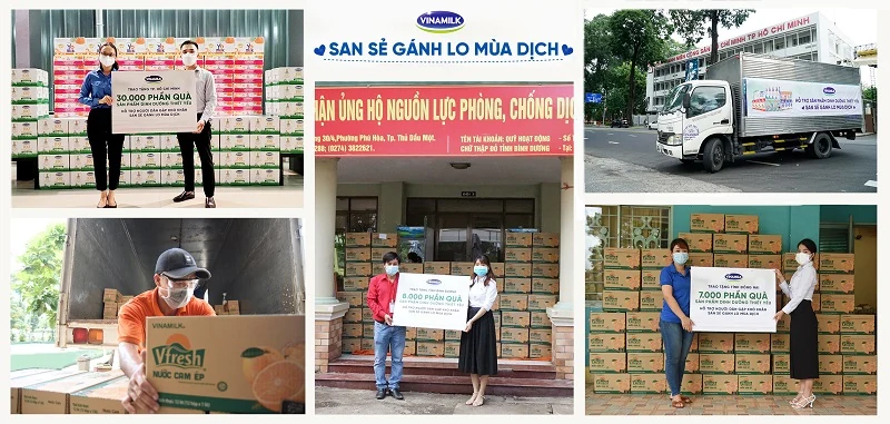 San sẻ khó khăn mùa dịch, Vinamilk tặng 45.000 phần quà cho người dân gặp khó khăn