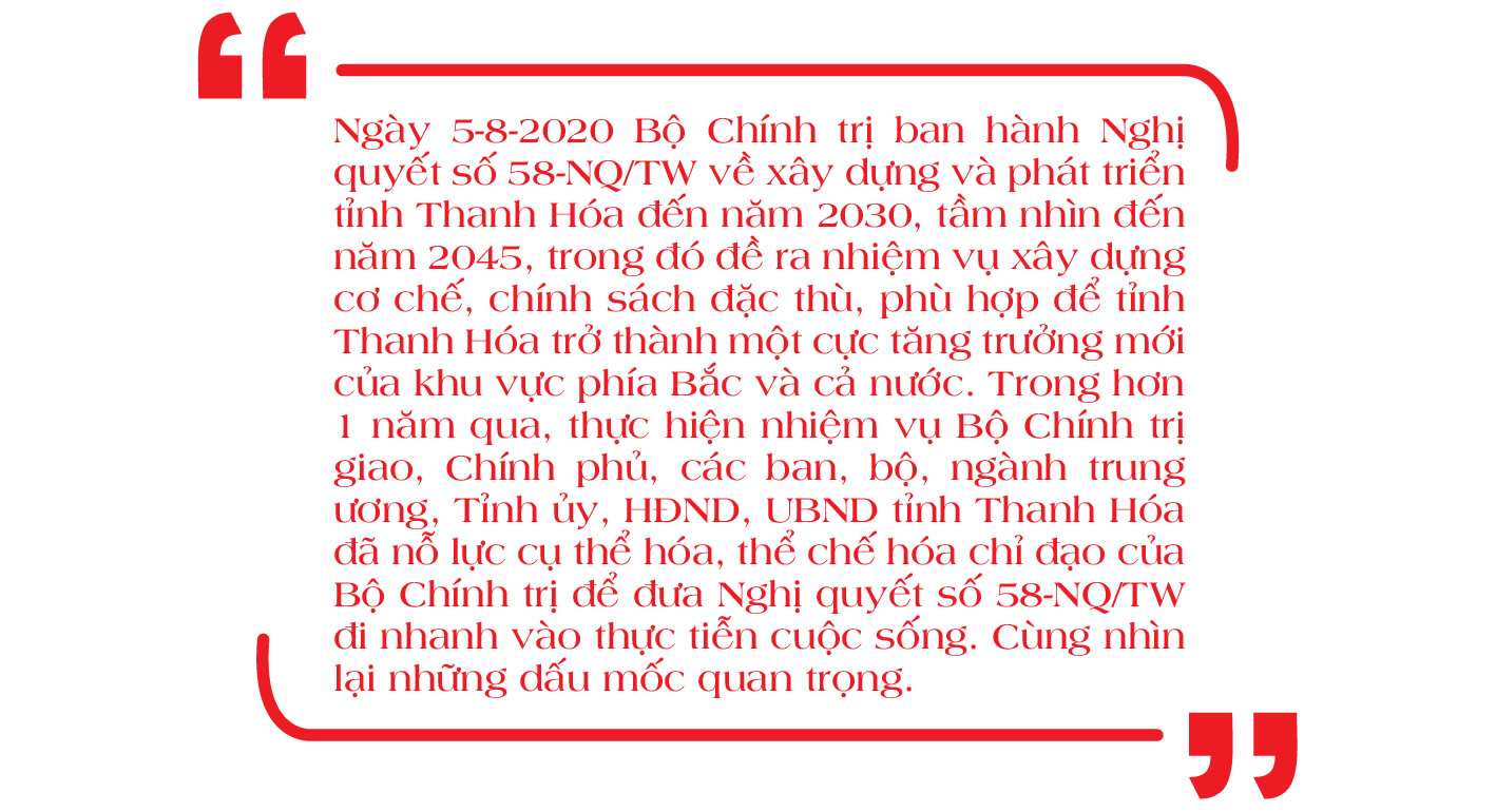 Nghị quyết số 58-NQ/TW của Bộ Chính trị về xây dựng và phát triển tỉnh Thanh Hóa đến năm 2030, tầm nhìn đến năm 2045 - Những dấu mốc quan trọng