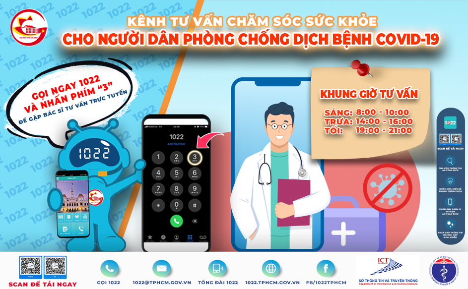 Hỗ trợ cung cấp thông tin cho tổ chức, cá nhân trong công tác phòng, chống dịch COVID-19 trên Tổng đài 1022