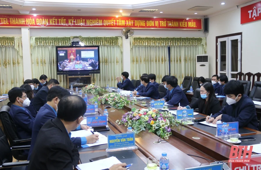 Cụm thi đua Liên đoàn Lao động các tỉnh Bắc Trung Bộ tổng kết phong trào thi đua năm 2021