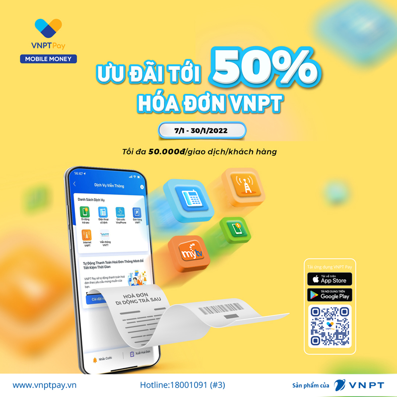 Nhiều chương trình khuyến m ãi hấp dẫn khi sử dụng dịch vụ VNPT Pay, Mobile Money