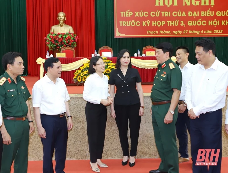 Đại tướng Lương Cường cùng các ĐBQH tỉnh Thanh Hóa tiếp xúc cử tri huyện Thạch Thành