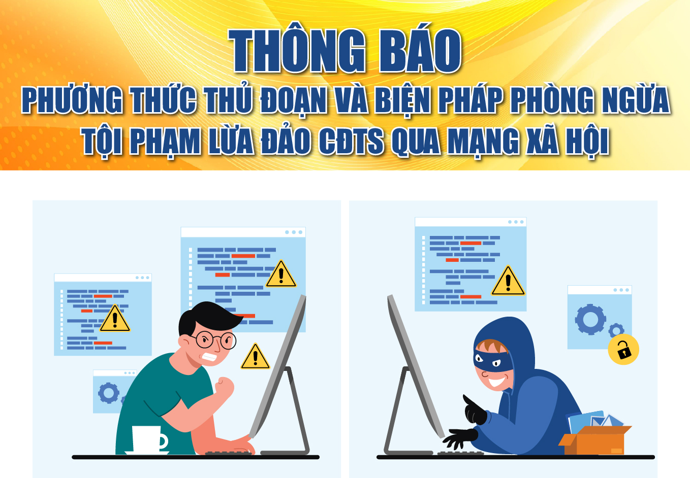 [Infographics] - Phương thức, thủ đoạn và biện pháp phòng ngừa tội phạm lừa đảo chiếm đoạt tài sản qua mạng xã hội