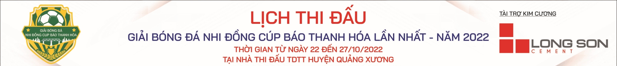 Giải Bóng đá nhi đồng cúp Báo Thanh Hóa lần thứ Nhất - năm 2022 chính thức khởi tranh vào ngày 22-10