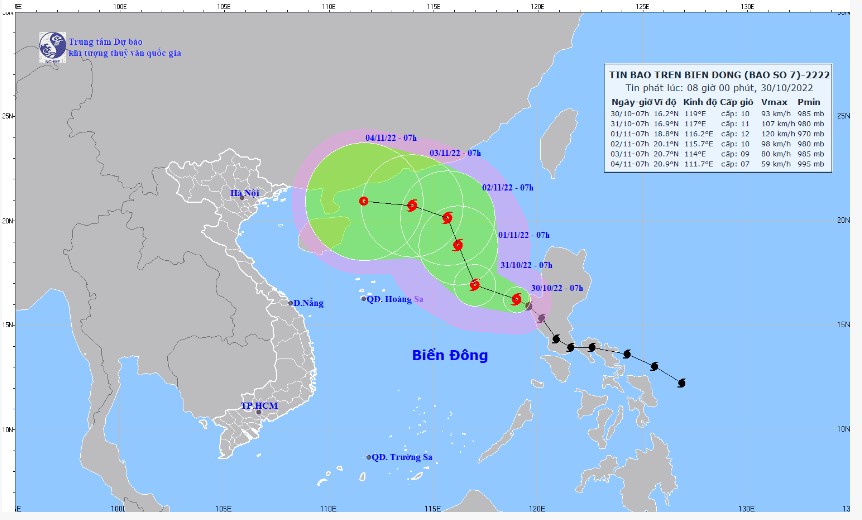 Công điện ứng phó với cơn bão NALGAE (bão số 7)