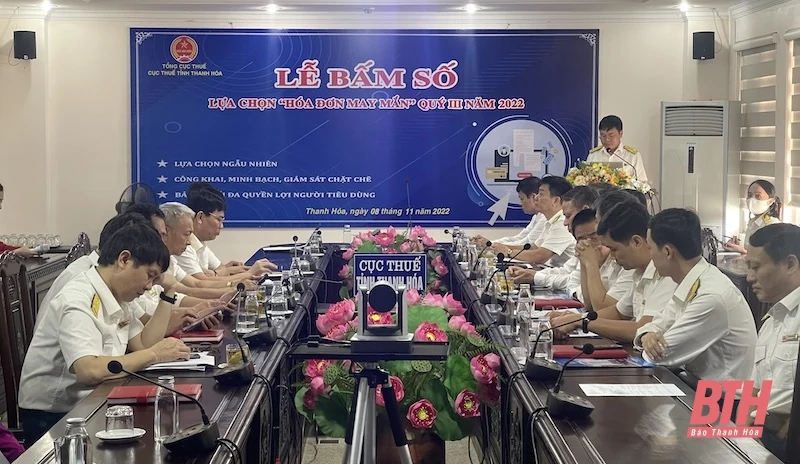 Cục Thuế Thanh Hoá bấm số lựa chọn “Hoá đơn may mắn” quý III năm 2022