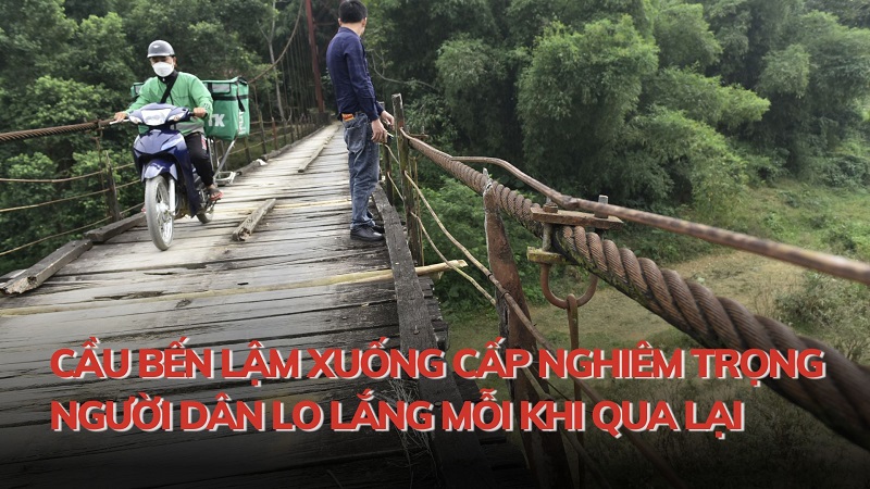 Cầu Bến Lậm xuống cấp nghiêm trọng, người dân lo lắng mỗi khi qua lại