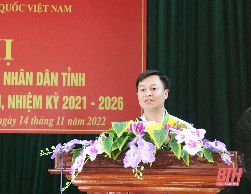 Phó Chủ tịch Thường trực HĐND tỉnh Lê Tiến Lam tiếp xúc cử tri huyện Hoằng Hóa