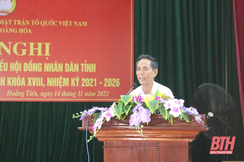 Phó Chủ tịch Thường trực HĐND tỉnh Lê Tiến Lam tiếp xúc cử tri huyện Hoằng Hóa