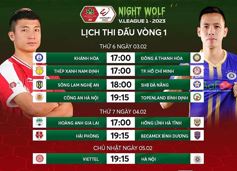 Giải VĐQG Night Wolf V.League 1 – 2023: Nóng bỏng ngay từ vòng đấu khai màn