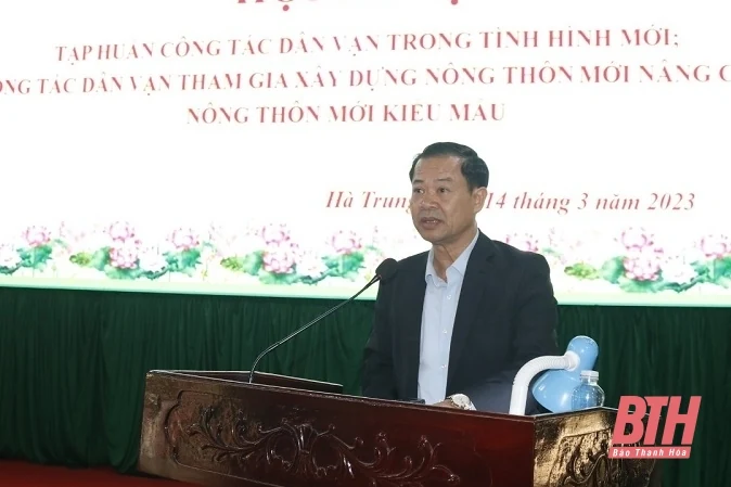 Tập huấn công tác dân vận tham gia xây dựng NTM nâng cao, NTM kiểu mẫu