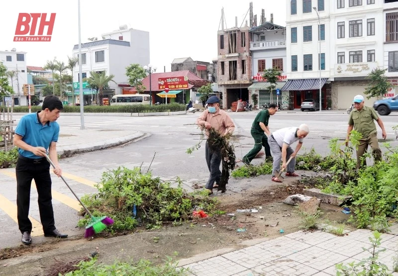 Phường Ngọc Trạo tổng dọn vệ sinh môi trường tại các khu vực công cộng