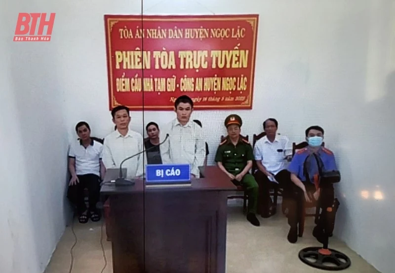 TAND huyện Ngọc Lặc xét xử trực tuyến 5 vụ án hình sự