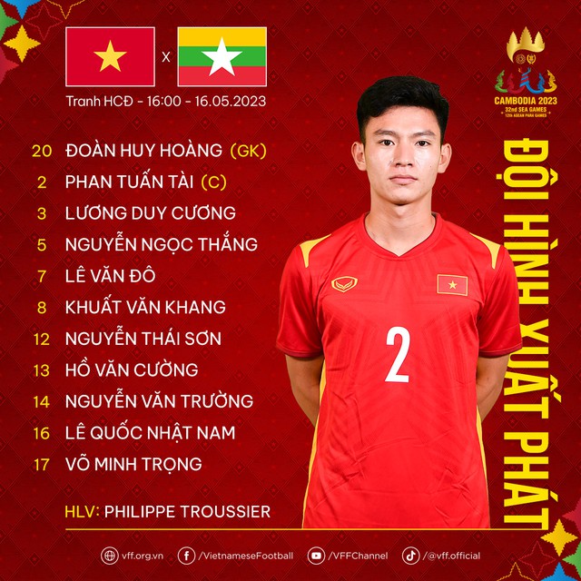 SEA Games 32, ngày 16-5: Thái Sơn cùng U.22 Việt Nam giành HCĐ bóng đá nam