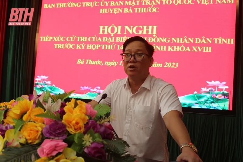 Đại biểu HĐND tỉnh tiếp xúc cử tri huyện Bá Thước