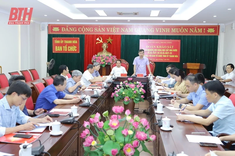 Đoàn khảo sát phục vụ Đề tài nghiên cứu khoa học cấp Nhà nước làm việc với Ban Tổ chức Tỉnh ủy