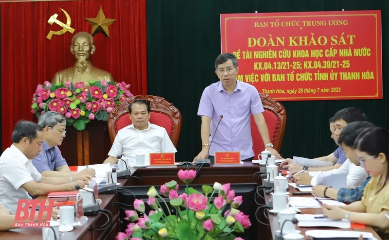 Đoàn khảo sát phục vụ Đề tài nghiên cứu khoa học cấp Nhà nước làm việc với Ban Tổ chức Tỉnh ủy
