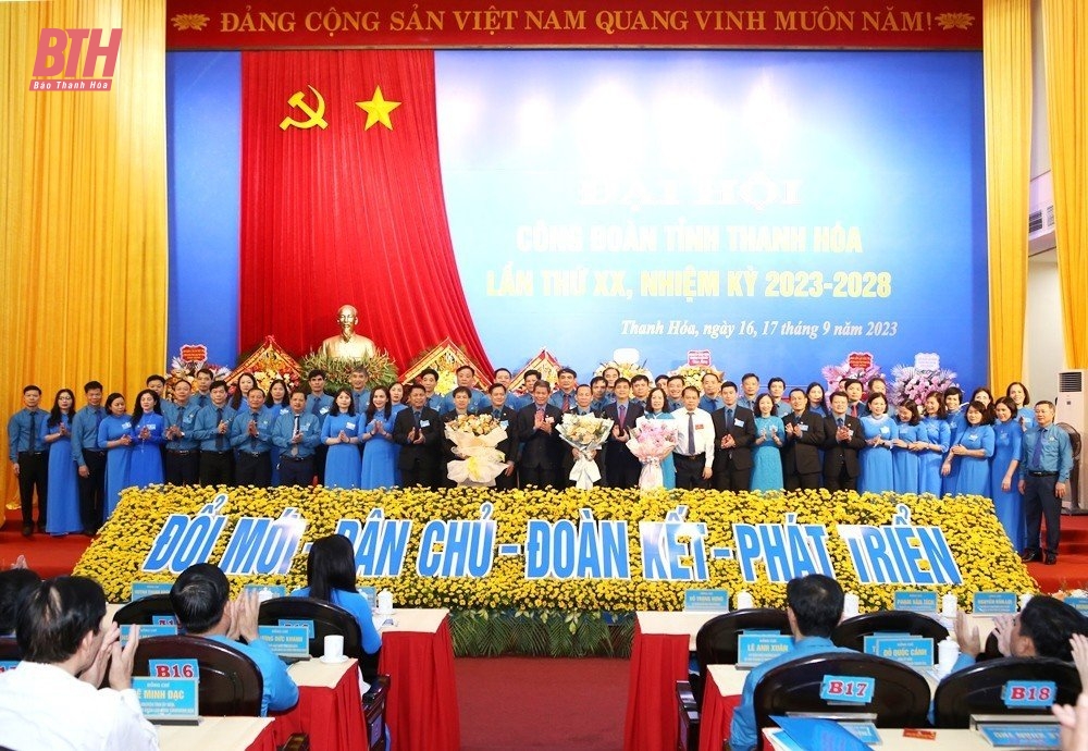 Đại hội Công đoàn tỉnh Thanh Hóa lần thứ XX, nhiệm kỳ 2023-2028 thành công tốt đẹp 