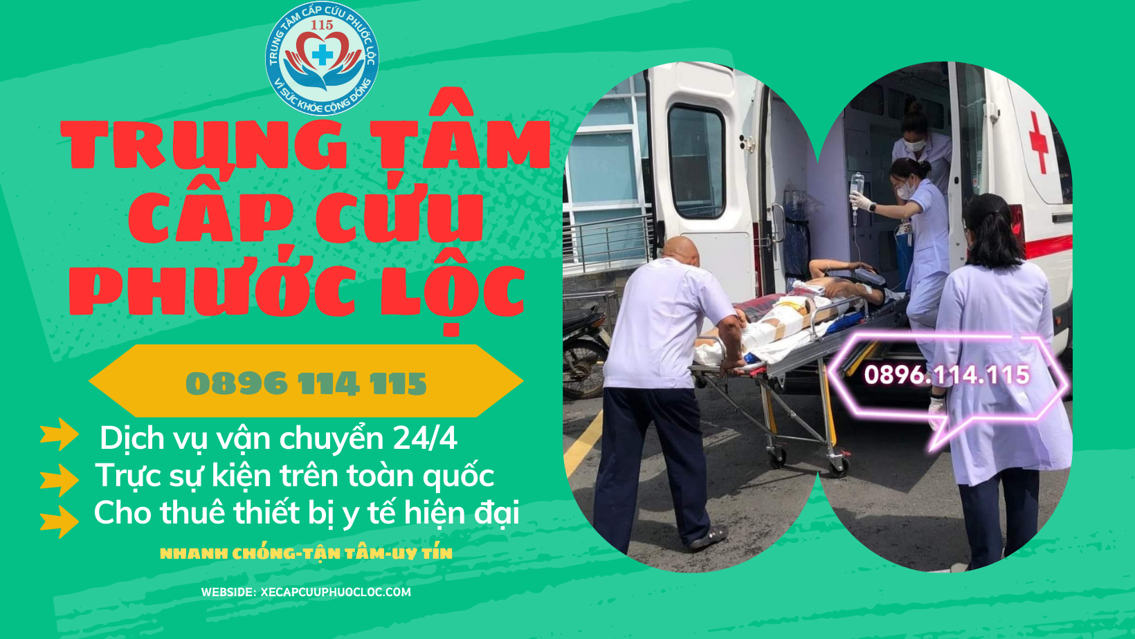 Thuê xe cứu thương, vận chuyển đưa đón bệnh trên toàn quốc tại Trung t âm cấp cứu Phước Lộc