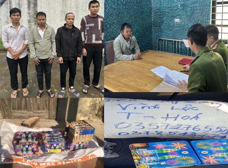 Bắt giữ 4 đối tượng mua bán, vận chuyển pháo trái phép từ Bình Phước ra Thanh Hóa tiêu thụ