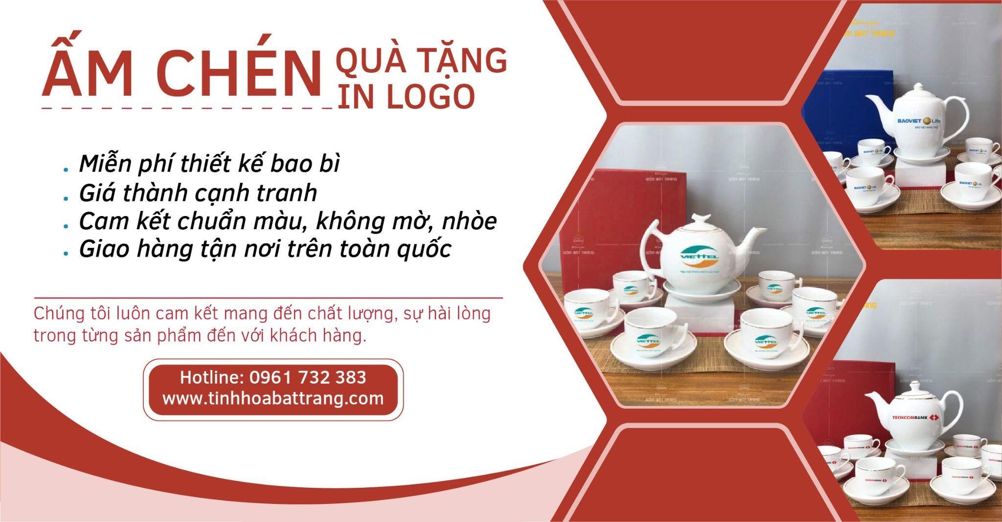 Đơn vị cung cấp giải pháp ấm chén in logo làm quà tặng theo yêu cầu