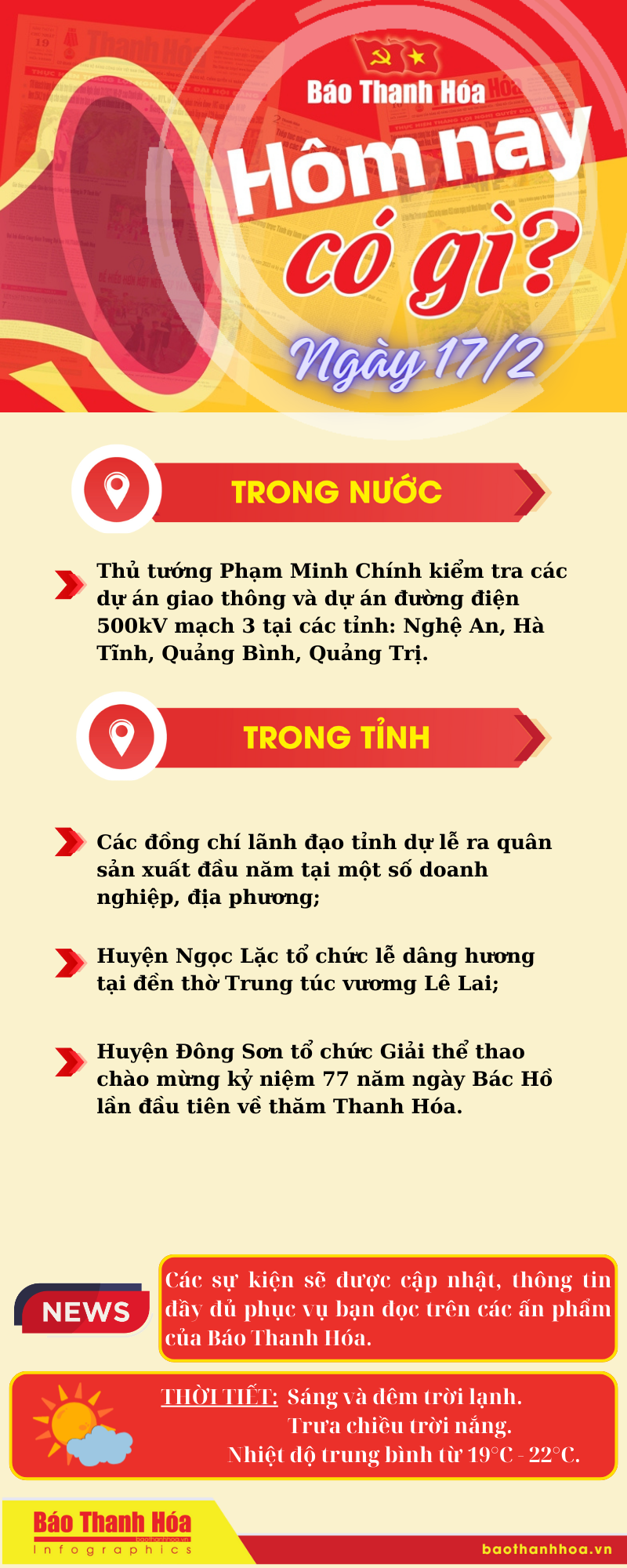 Hôm nay có gì? - Sự kiện nổi bật ngày 17/2/2024