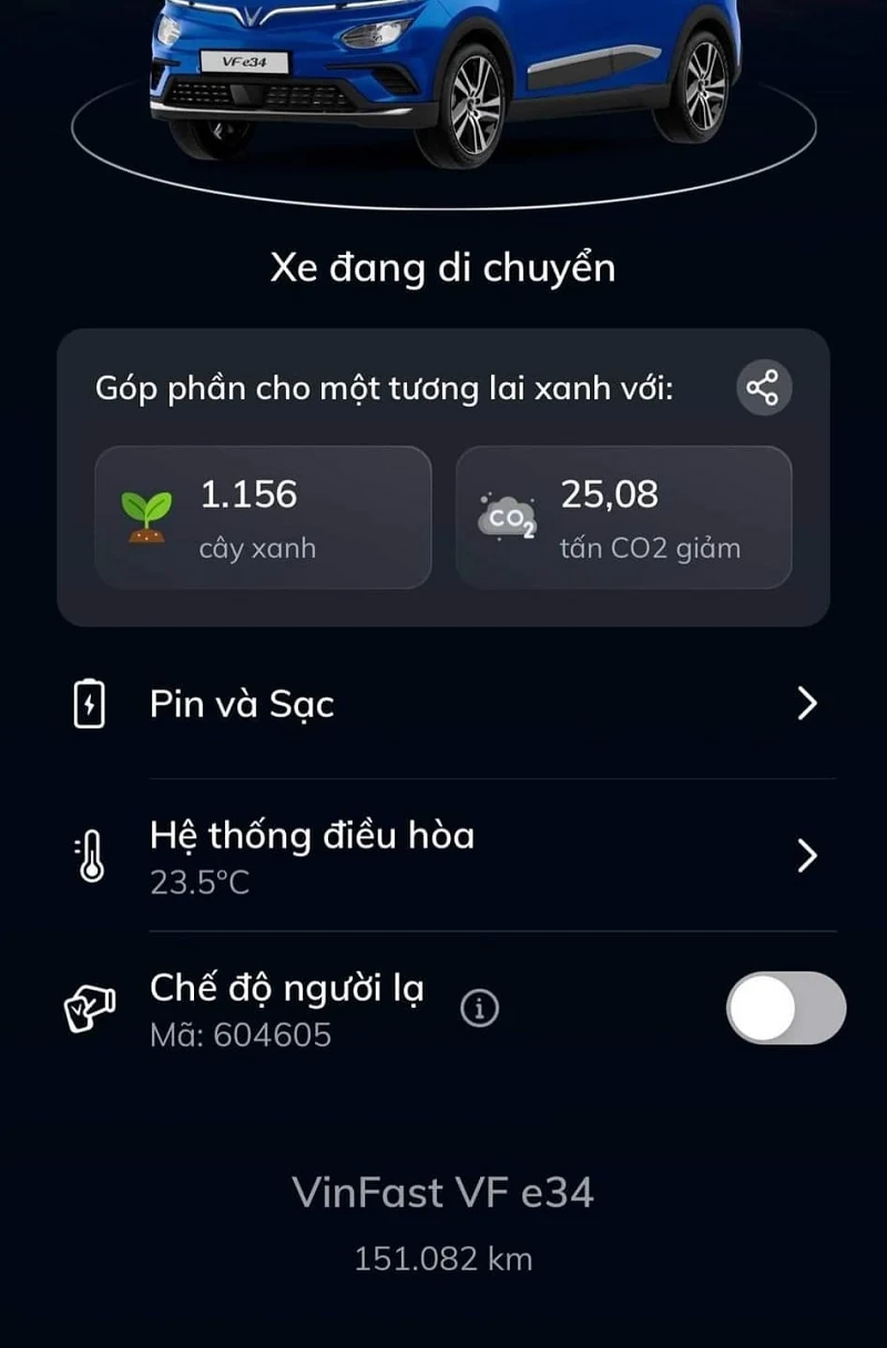 Chủ xe điện khoe thành tích “trồng cây” trên ứng dụng VinFast