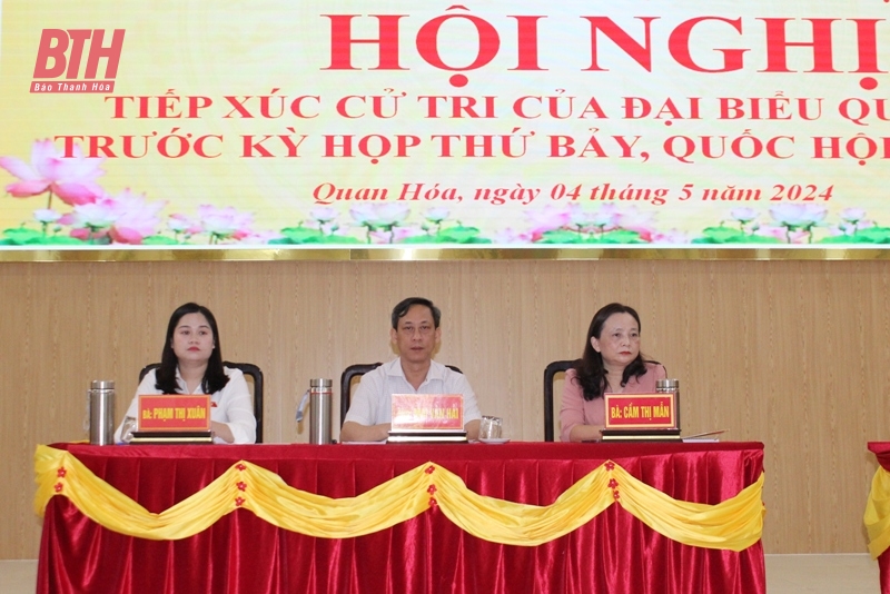 Đoàn ĐBQH tỉnh tiếp xúc cử tri các huyện Quan Hóa, Lang Chánh trước Kỳ họp thứ 7, Quốc hội khóa XV