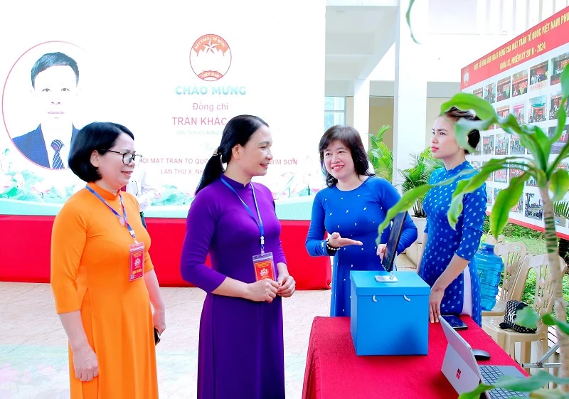 Ủy ban MTTQ Việt Nam thị xã Bỉm Sơn ứng dựng công nghệ thông tin hiệu quả trong công tác tổ chức Đại hội