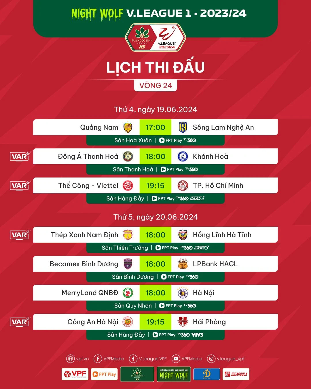 Vòng 24 V.League 1: Nóng bỏng cuộc đua tránh vị trí đá play-off trụ hạng