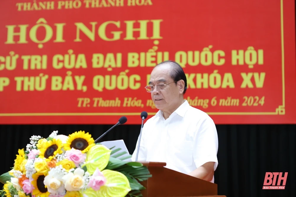 Thường trực Ban Bí thư Lương Cường và ĐBQH tỉnh tiếp xúc cử tri TP Thanh Hóa