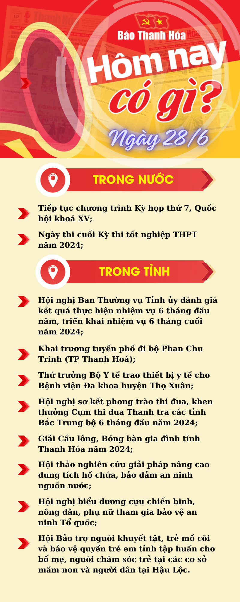 Hôm nay có gì? - Sự kiện nổi bật ngày 28/6/2024