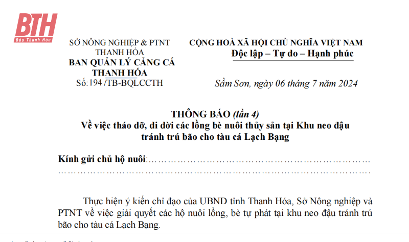 Xử lý dứt điểm tình trạng nuôi cá lồng, bè tự phát